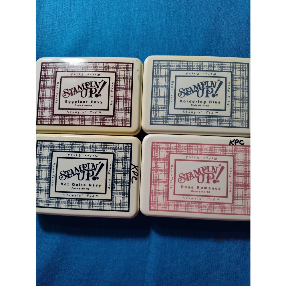 Stampin Up Ink Pads Rose Romance Bordering Blue Not Quite Navy Eggplant Envy